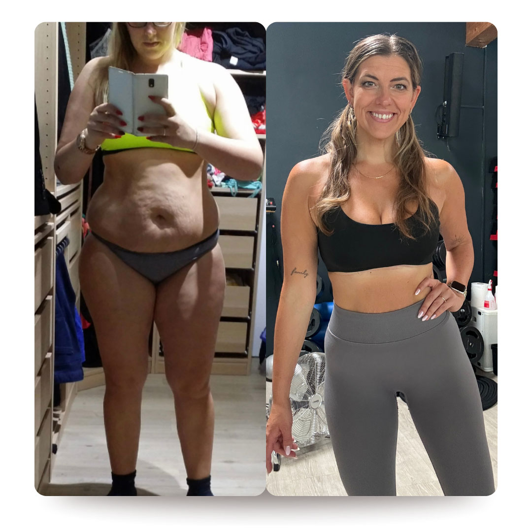 Dieses Bild zeigt die persönliche Transformation der Trainerin.